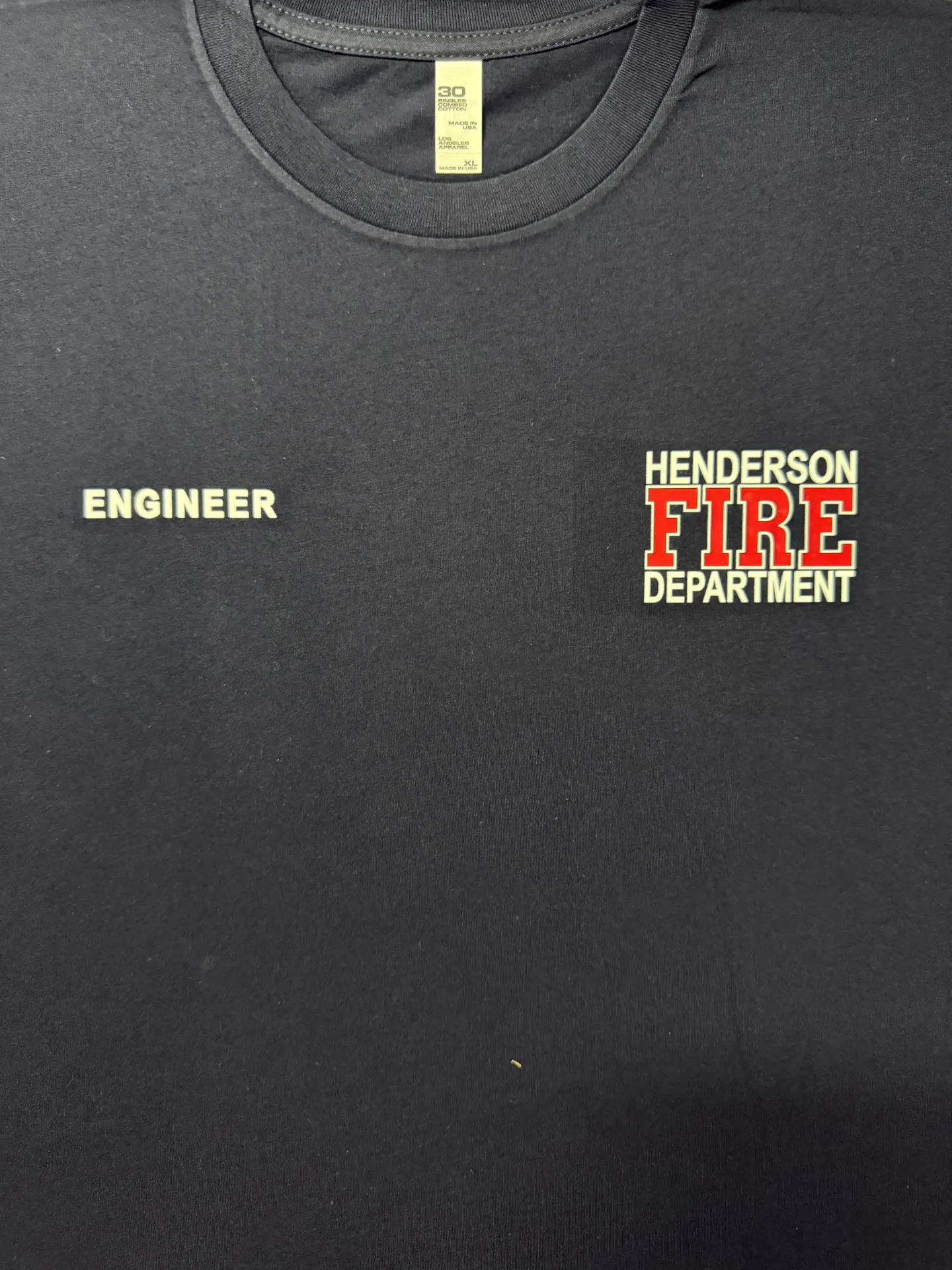 HFD DUTY Los Angeles Apparel T-Shirt 50/50 (Small, Firefighter)
